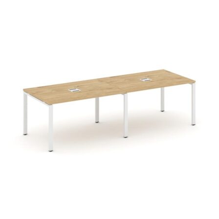 Стайл Проджект Стол переговорный SN-6P.SPRG-011 Тиквуд Светлый/Металл Белый 1960*980*750