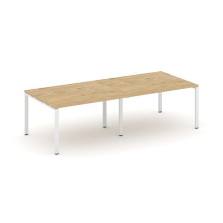 Стайл Проджект Стол переговорный SN-6P.SPRG-043.3 Тиквуд Светлый/Металл Белый 2760*1180*750