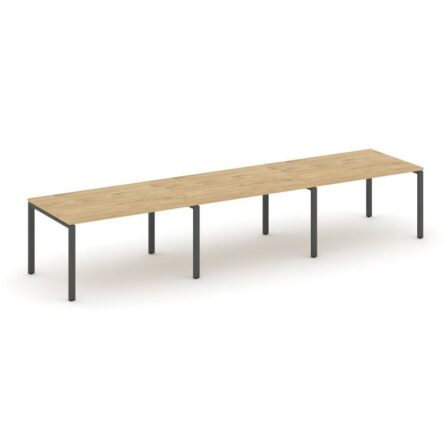 Стайл Проджект Стол переговорный SN-6P.SPRG-022.3 Тиквуд Светлый/Металл Антрацит 3540*980*750
