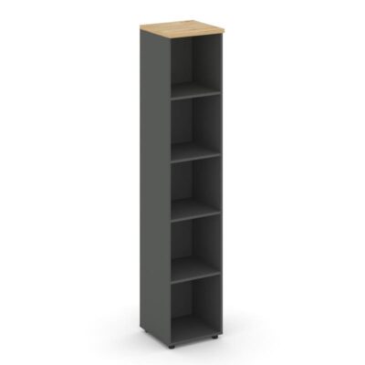 Стайл Проджект Стеллаж высокий узкий SN.STU.E-100 Антрацит/Тиквуд Светлый 400*400*1982