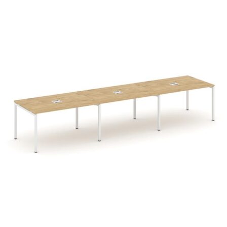 Стайл Проджект Стол переговорный SN-4P.SPRG-022 Тиквуд Светлый/Металл Белый 3540*980*750